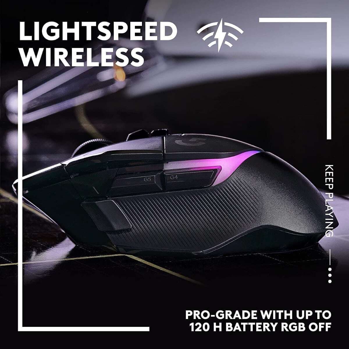 Logitech G502 X Plus Ασύρματο RGB Gaming Ποντίκι 25600 DPI Μαύρο 6