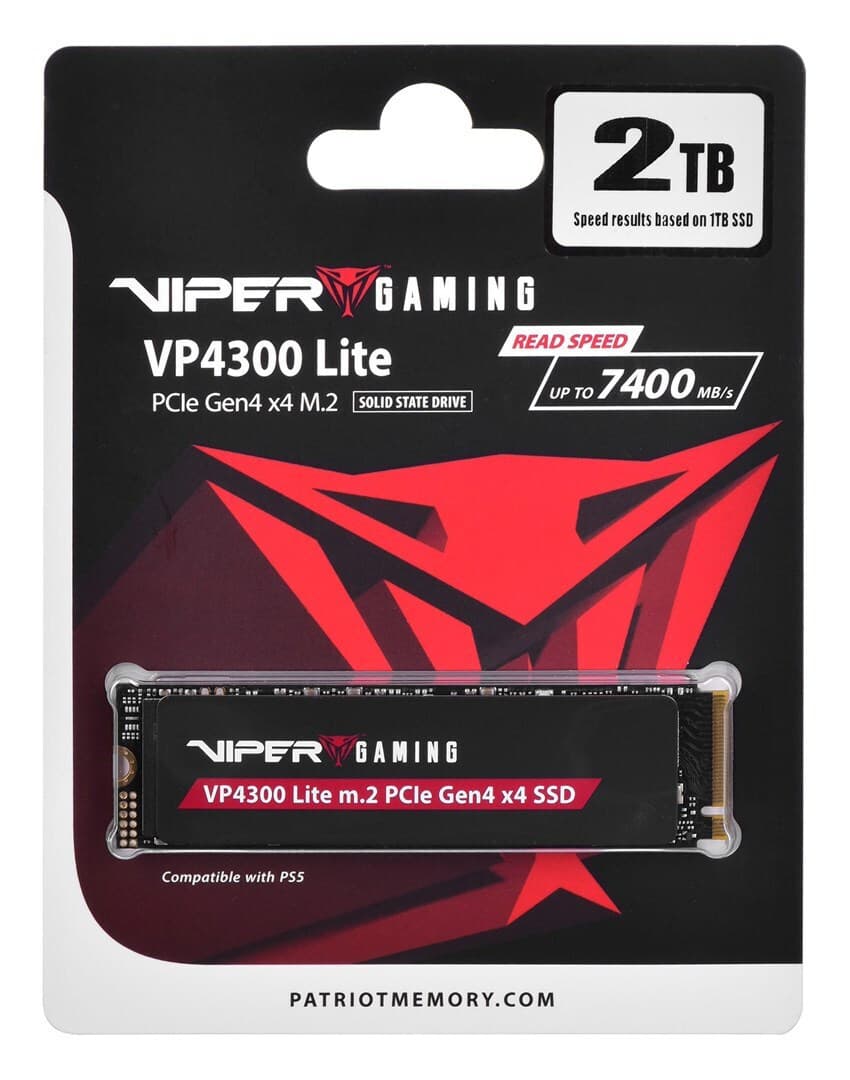 Patriot VP4300 Lite SSD 2TB τύπου M.2 με σύνδεση PCI Express 4.0 (PS5 Compatible) VP4300L2TBM28H 4