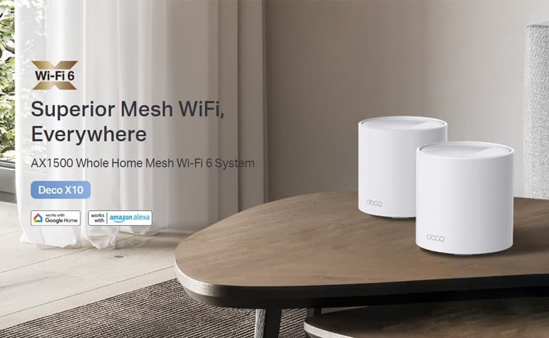 TP-LINK Deco X10 v1 WiFi Mesh Network Access Point Wi‑Fi 6 Dual Band (2.4 & 5GHz) σε Διπλό Kit Λευκό 6