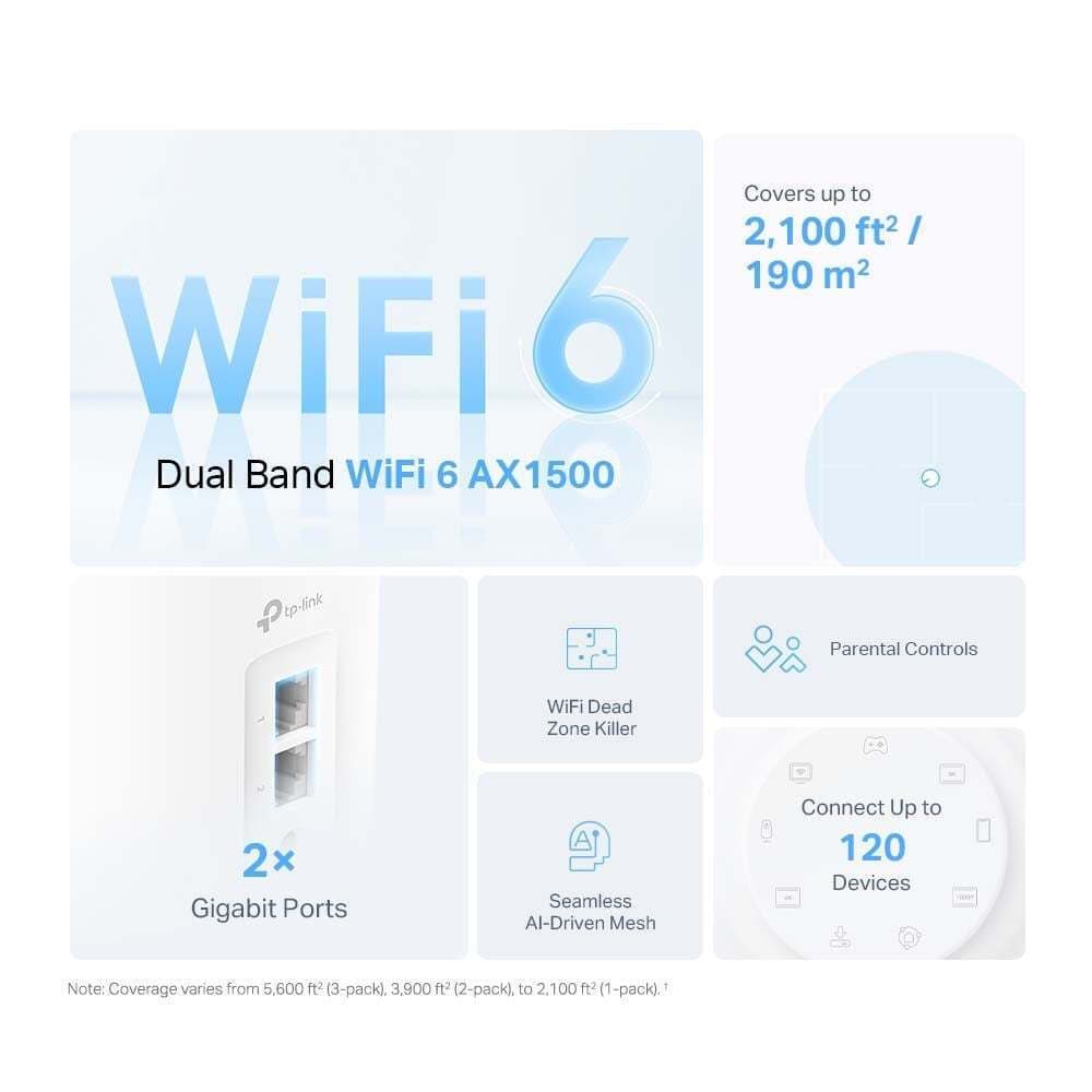 TP-LINK Deco X10 v1 WiFi Mesh Network Access Point Wi‑Fi 6 Dual Band (2.4 & 5GHz) σε Διπλό Kit Λευκό