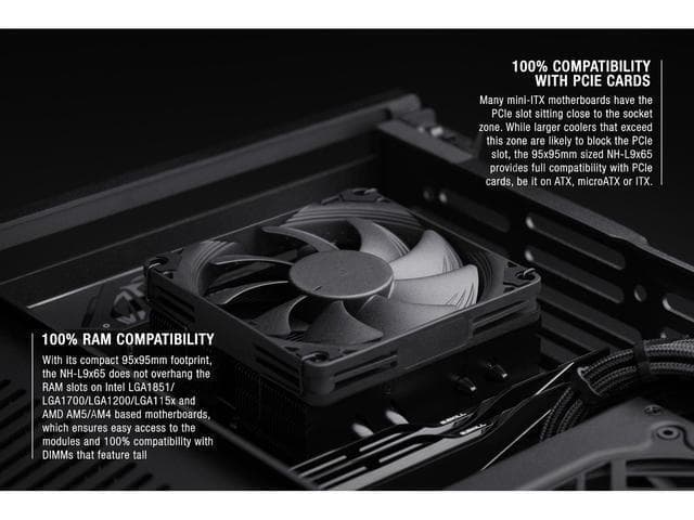 Noctua NH-L9x65 Chromax.black Ψύκτρα Επεξεργαστή για Socket AM4/AM5/1200/115x/1700 9