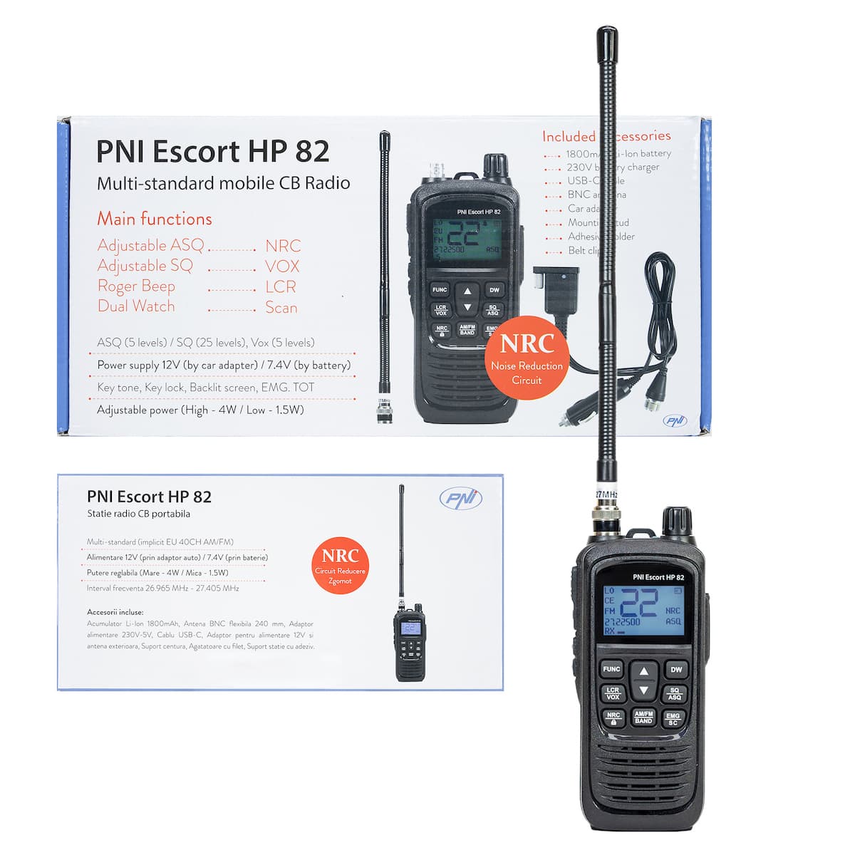 PNI Escort HP 82 CB Αυτοκινήτου 8W με Μονόχρωμη Οθόνη 2