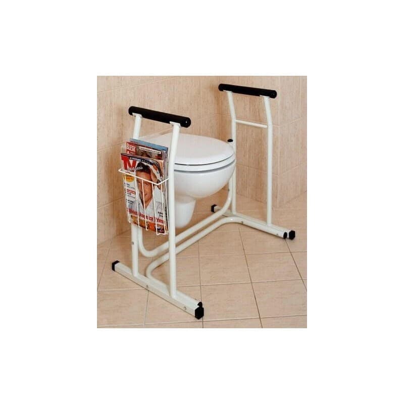 Verstellbarer Toilettensitz Mit Platz Für Zeitung Weiß 3