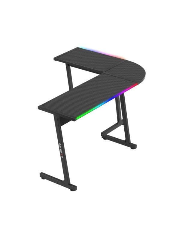 Γραφείο Gaming Hero 6.0 Ξύλινο Black RGB με Μεταλλικά Πόδια & LED 147x112x74εκ. HZ-Hero 6.0 Black 3