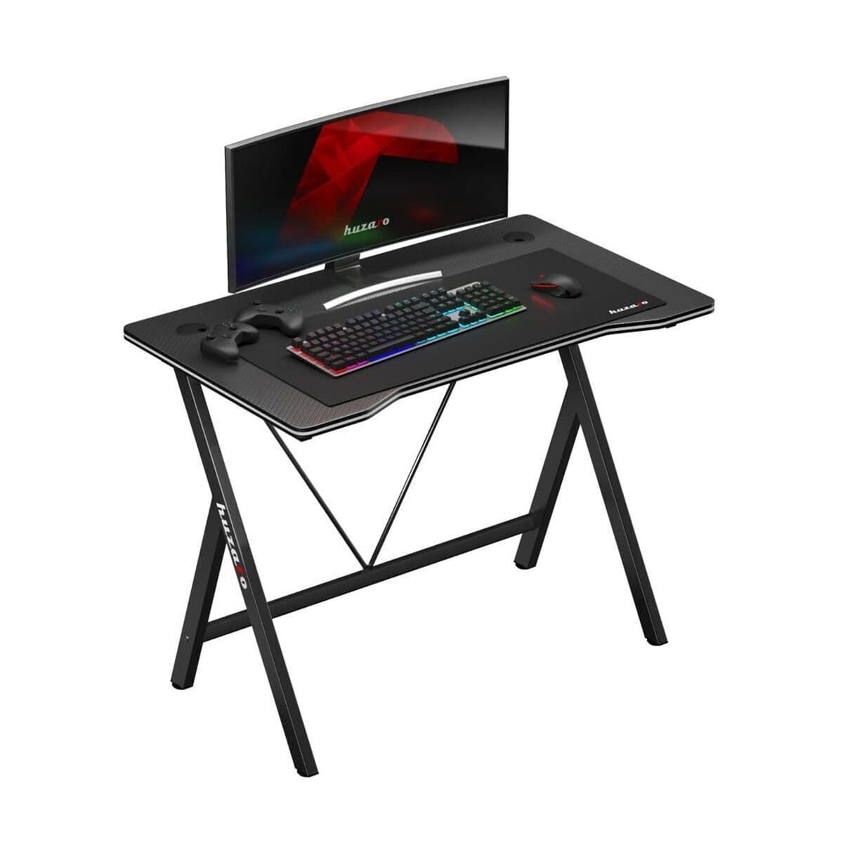 Γραφείο Gaming Hero 1.4 Ξύλινο Black με Μεταλλικά Πόδια 100x50x75εκ. 2