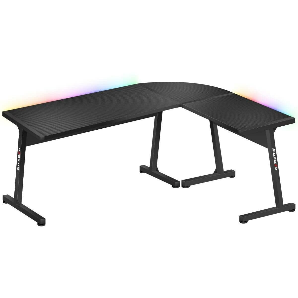 Γραφείο Gaming Hero 6.0 Ξύλινο Black RGB με Μεταλλικά Πόδια & LED 147x112x74εκ. HZ-Hero 6.0 Black 4