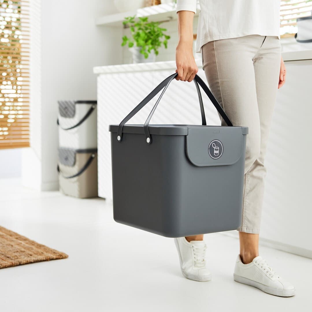 Rotho Babydesign Κάδος Albula Απορριμμάτων Πλαστικός Γκρι 40lt 1034408853 4