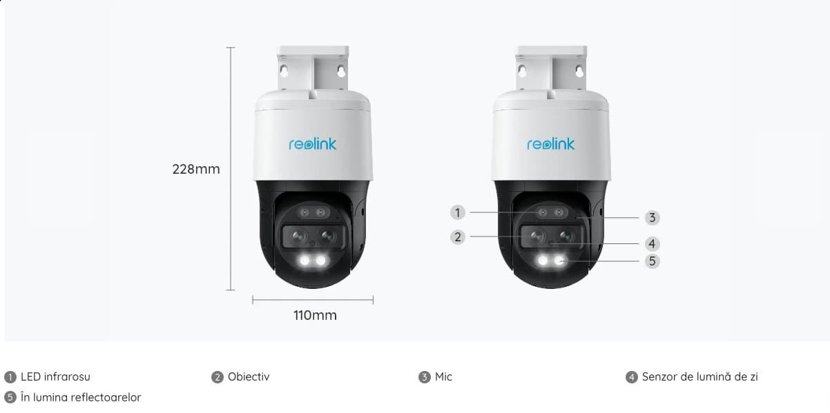 Reolink TrackMix Series IP Dual Κάμερα Παρακολούθησης 4K Αδιάβροχη με Αμφίδρομη Επικοινωνία και Φακό 2.8mm 8