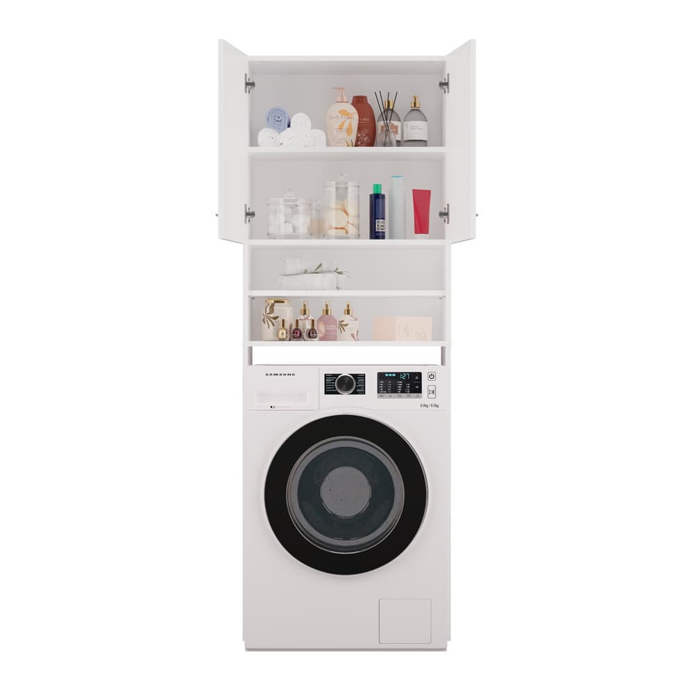 Topeshop Pralka Pola Ντουλάπι Μπάνιου Πλυντηρίου 64x30x183cm White 4