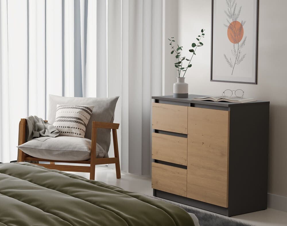 Malwa 1d3s Chest Drawers Anthracite Artisan 5