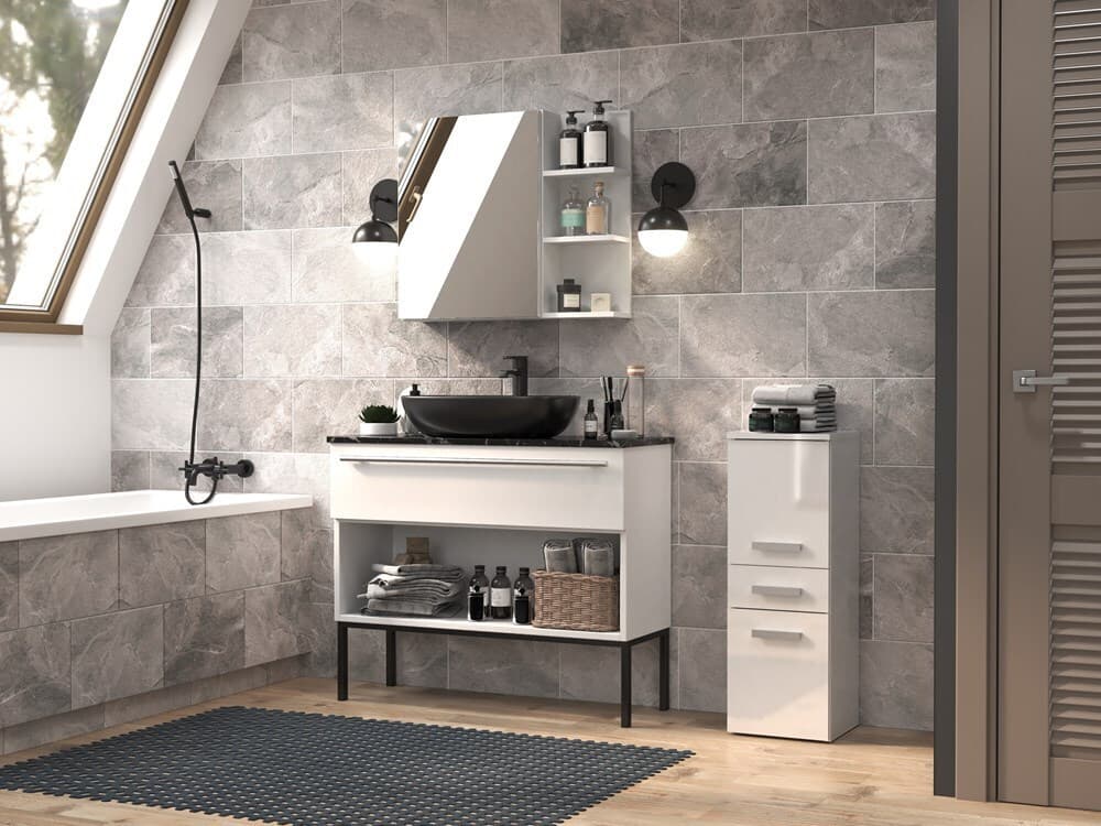 Nel V Dds White Gloss Bathroom Column 4