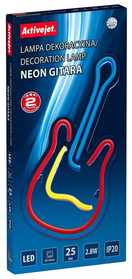 Active Jet Neon Διακοσμητικό Φωτιστικό LED RGB 17.6εκ. AJE-NEON GITARA 8
