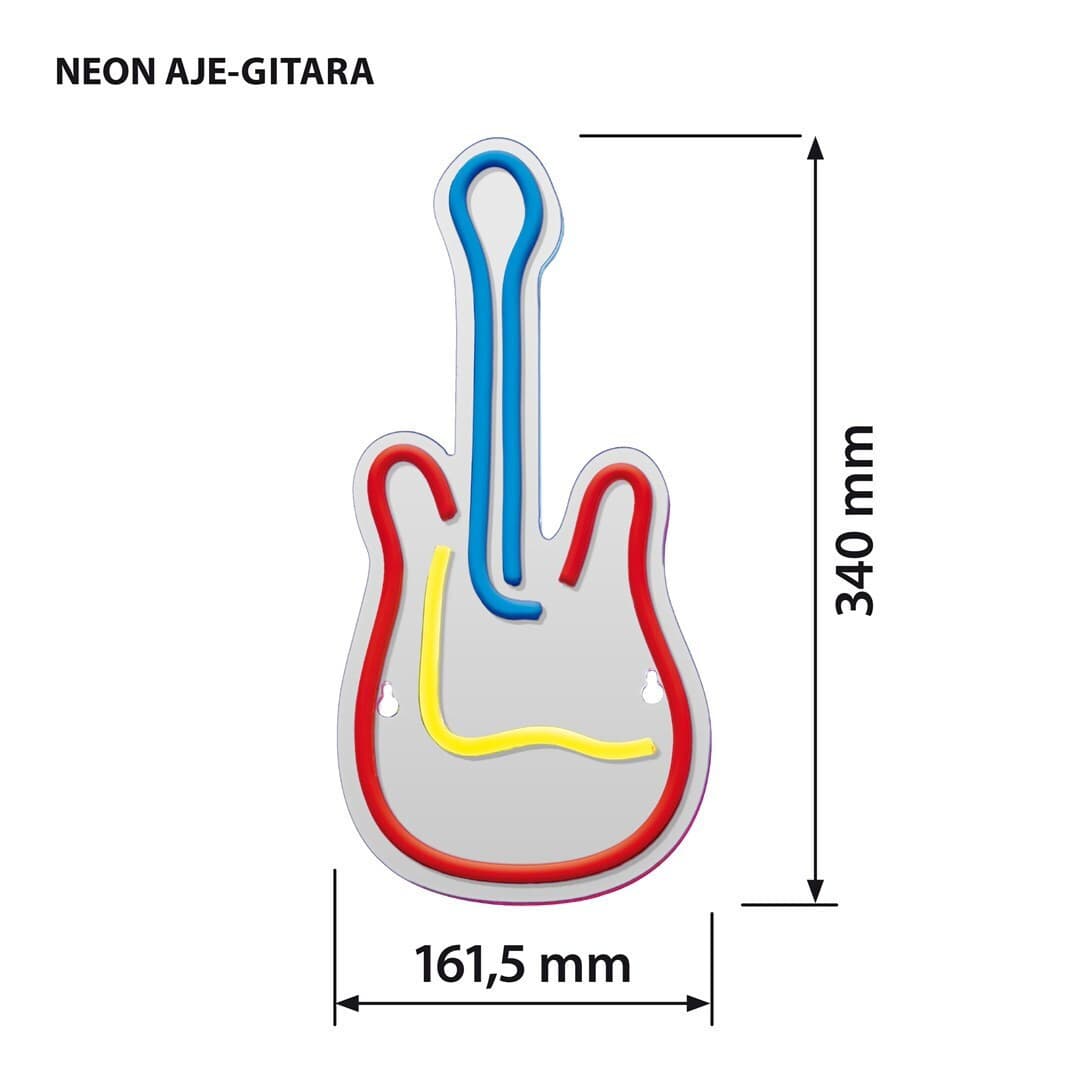 Active Jet Neon Διακοσμητικό Φωτιστικό LED RGB 17.6εκ. AJE-NEON GITARA 10