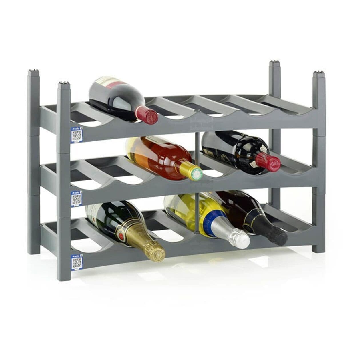 Rotho Vario Tabletop Wine Rack 6 Bottle S Grey