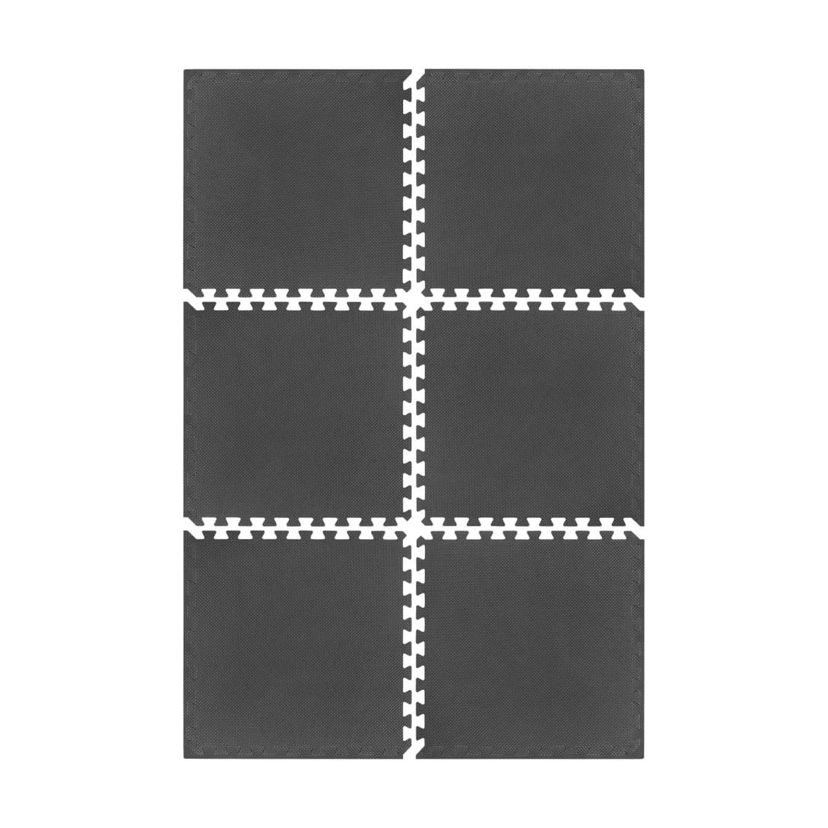 Δάπεδα Παζλ Γυμναστηρίου Μαύρα 60x60x1cm 6τμχ