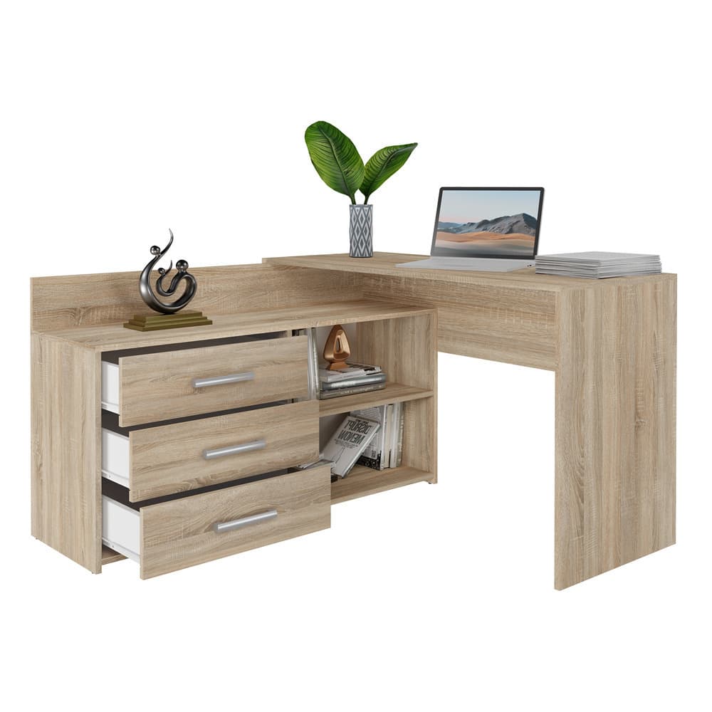 Γωνιακό Γραφείο Dany Ξύλινο Μπεζ 120x120x75εκ. 5
