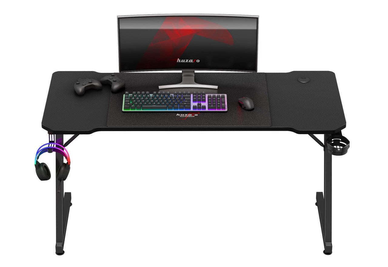 Γραφείο Gaming Hero Ξύλινο Black με Μεταλλικά Πόδια 140x60x74εκ. 4
