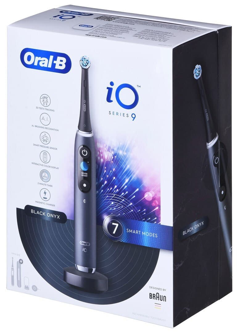 Oral-B iO Series 9 Ηλεκτρική Οδοντόβουρτσα με Αισθητήρα Πίεσης και Θήκη Ταξιδίου Black Onyx 4