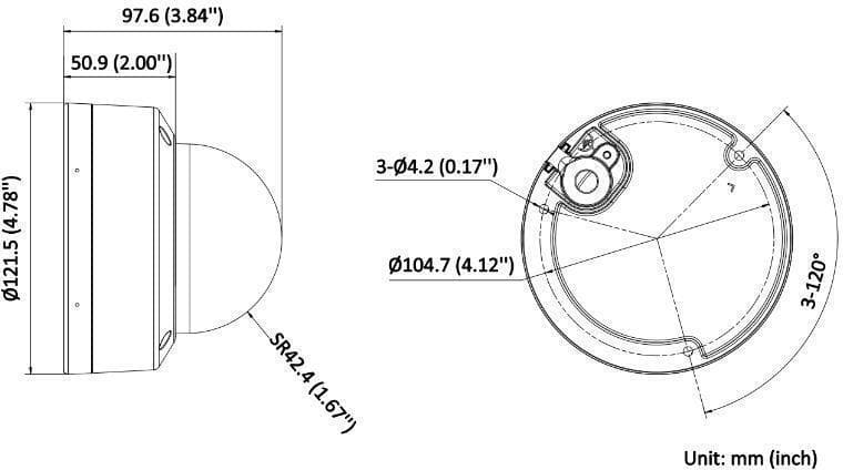 Hikvision DS-2CD1183G2-LIUF IP Κάμερα Παρακολούθησης 4K Αδιάβροχη με Μικρόφωνο και Φακό 2.8mm 3