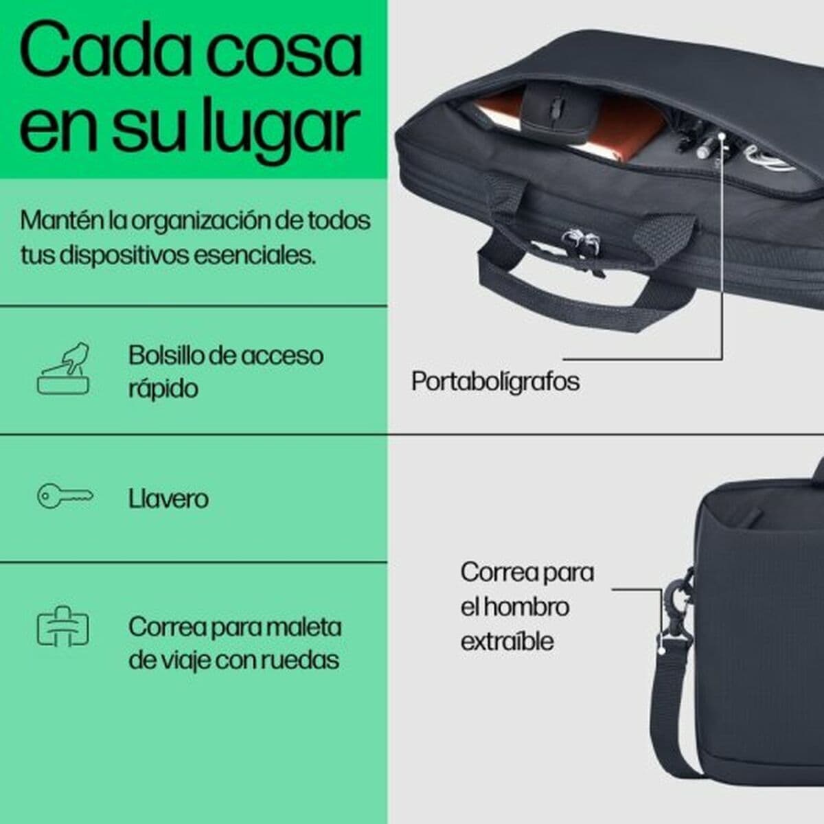HP Everyday 16'' Laptop Briefcase 16" σε Μαύρο χρώμα 5