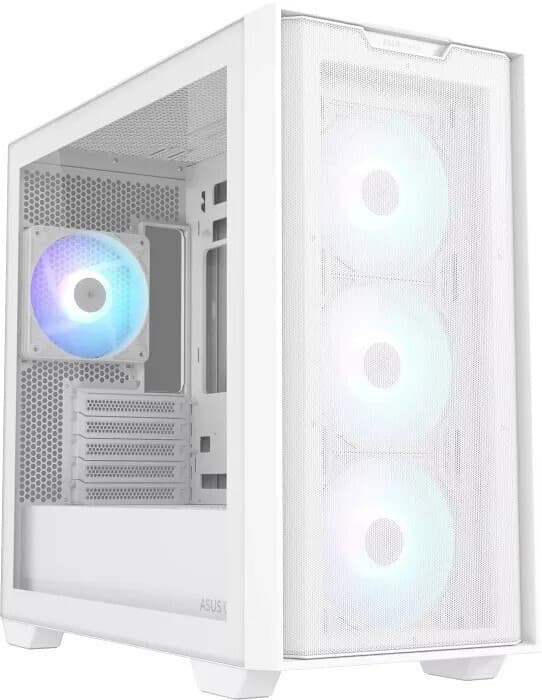 Asus A21 PLUS TG Gaming Midi Tower Κουτί Υπολογιστή με Πλαϊνό Παράθυρο και RGB Φωτισμό Λευκό 2