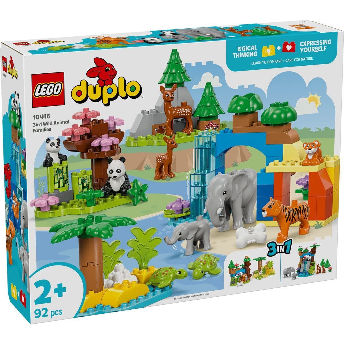 LEGO Duplo Town - 3-in-1 Wild Animal Families για 2+ Ετών 92τμχ 10446 2