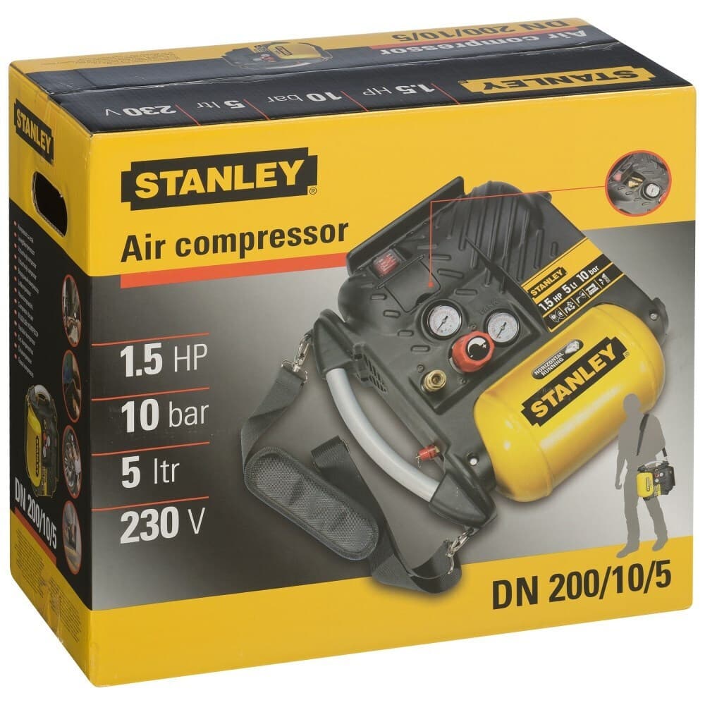 Stanley Κομπρεσέρ Αέρος με Ισχύ 1.5hp και Αεροφυλάκιο 5lt 3