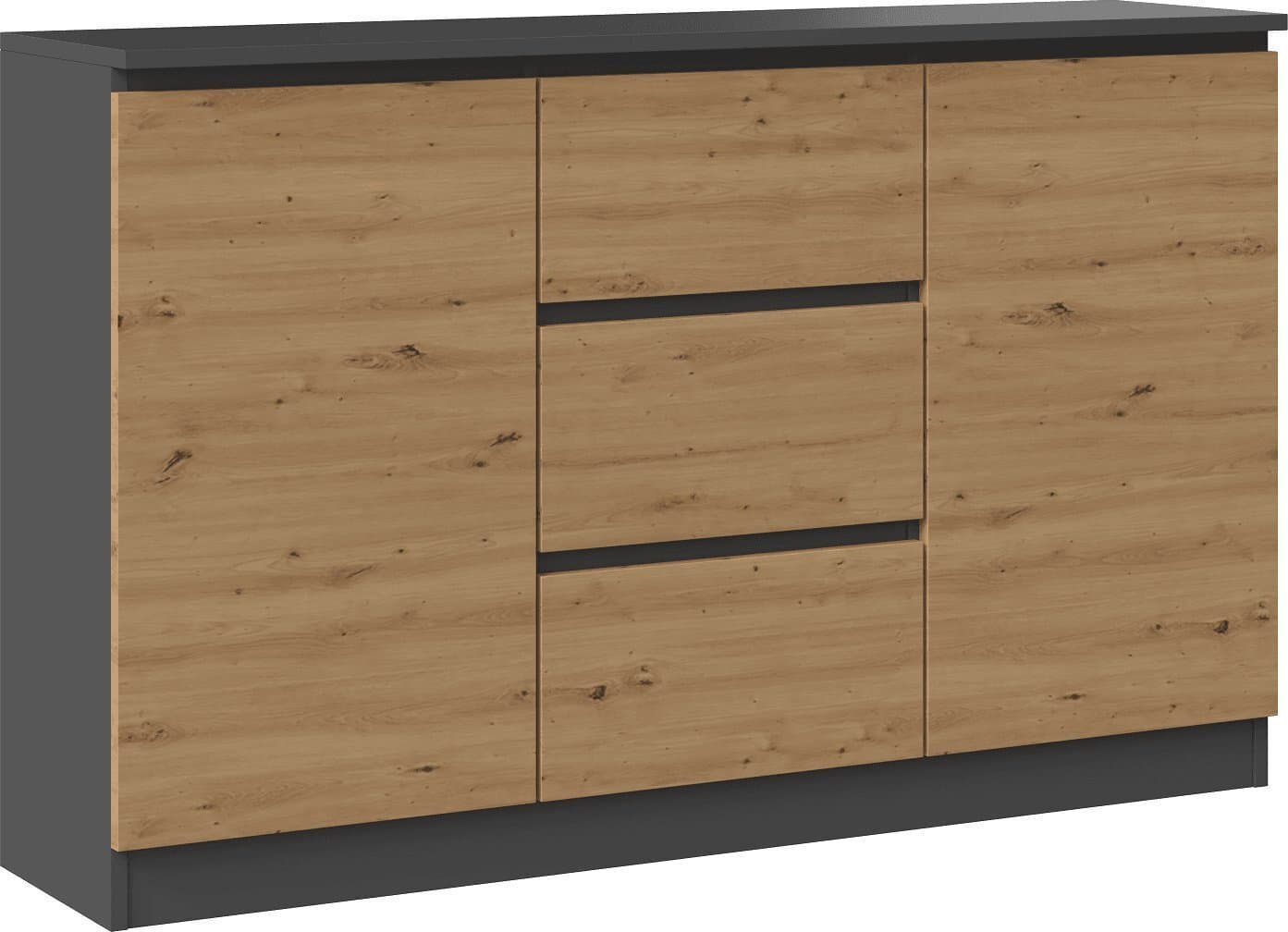Μπουφές Ξύλινος 2D3S ANT/ART KPL Γκρι 120x40x97cm 5