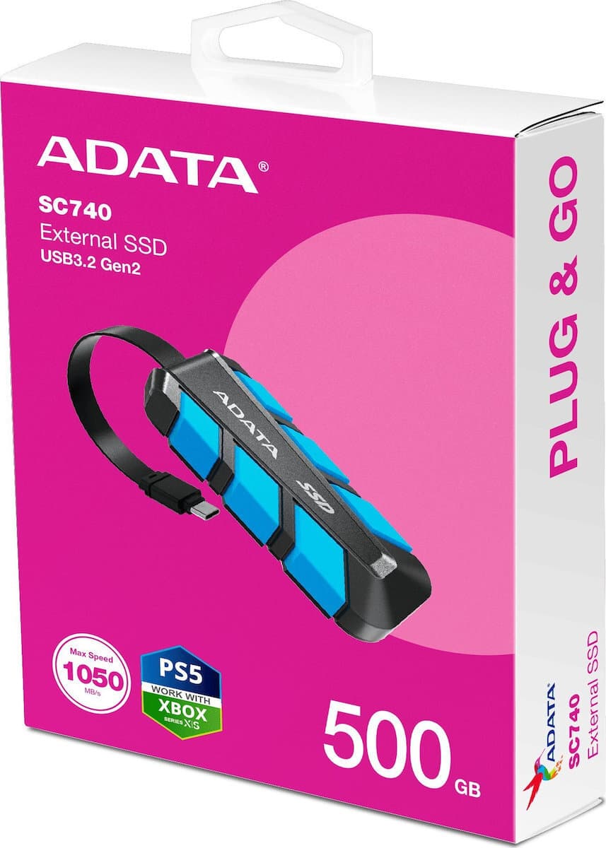 Adata SC740 USB-C Wi-Fi / 3.2 Εξωτερικός SSD 500GB 1.8" Μπλε 6