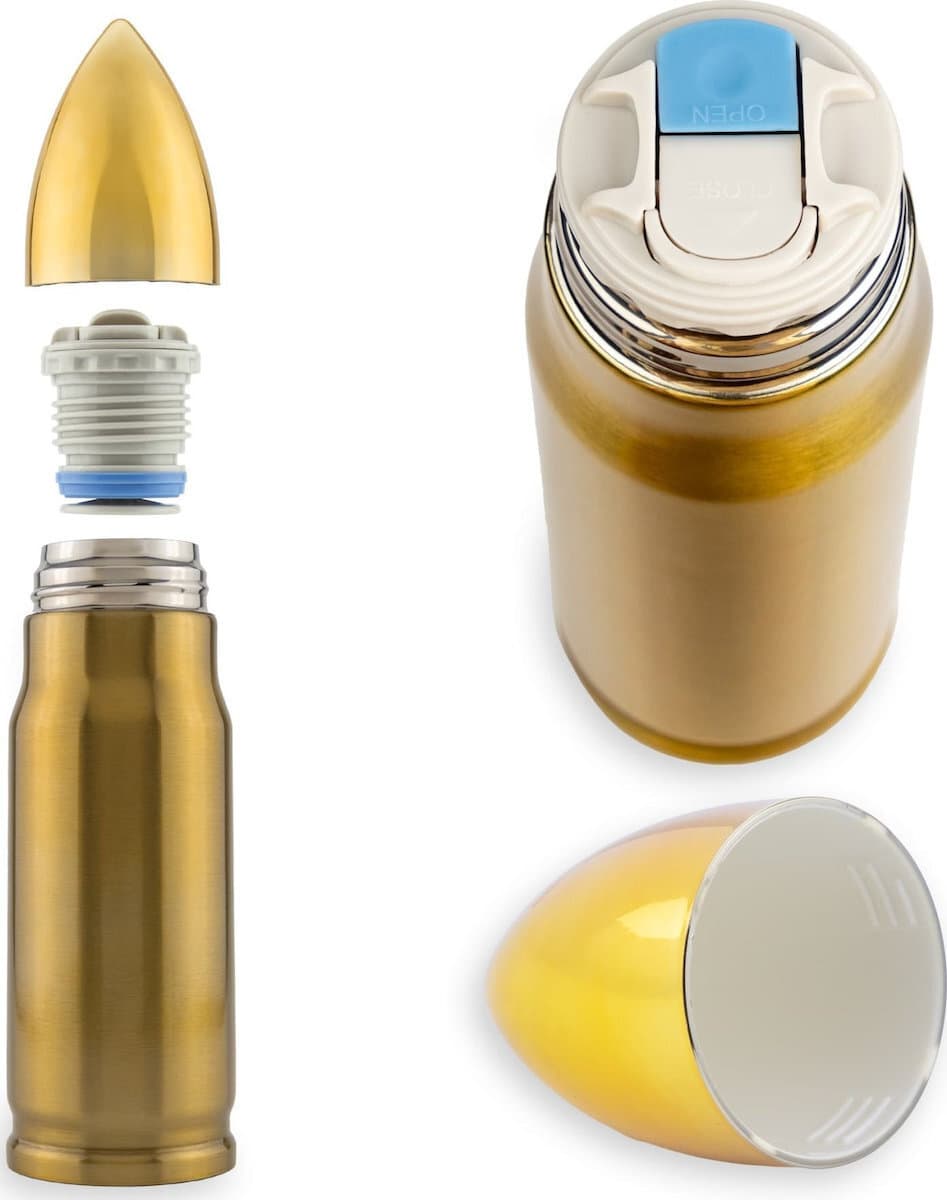 Froster Μπουκάλι Θερμός Ανοξείδωτο / Πλαστικό 500ml Brass 3
