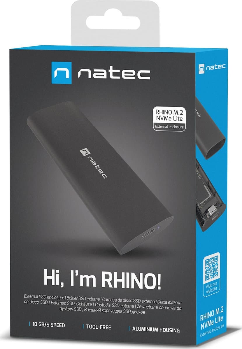 Natec Θήκη για Σκληρό Δίσκο M.2 SATA III NVME με σύνδεση Type-C 2