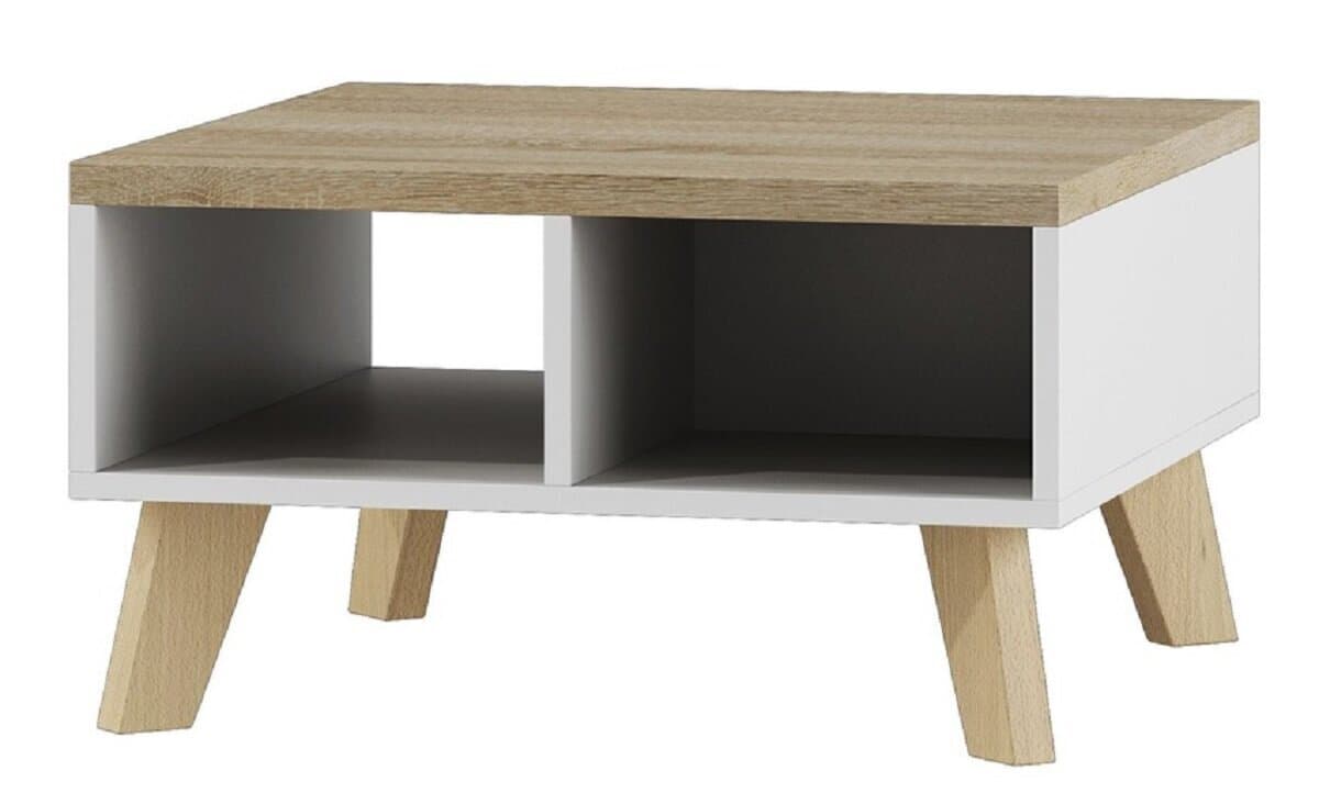 Τετράγωνο Κεντρικό Τραπεζάκι Lotta Ξύλινο White / Sonoma Oak Μ60xΠ60xΥ35εκ. 3