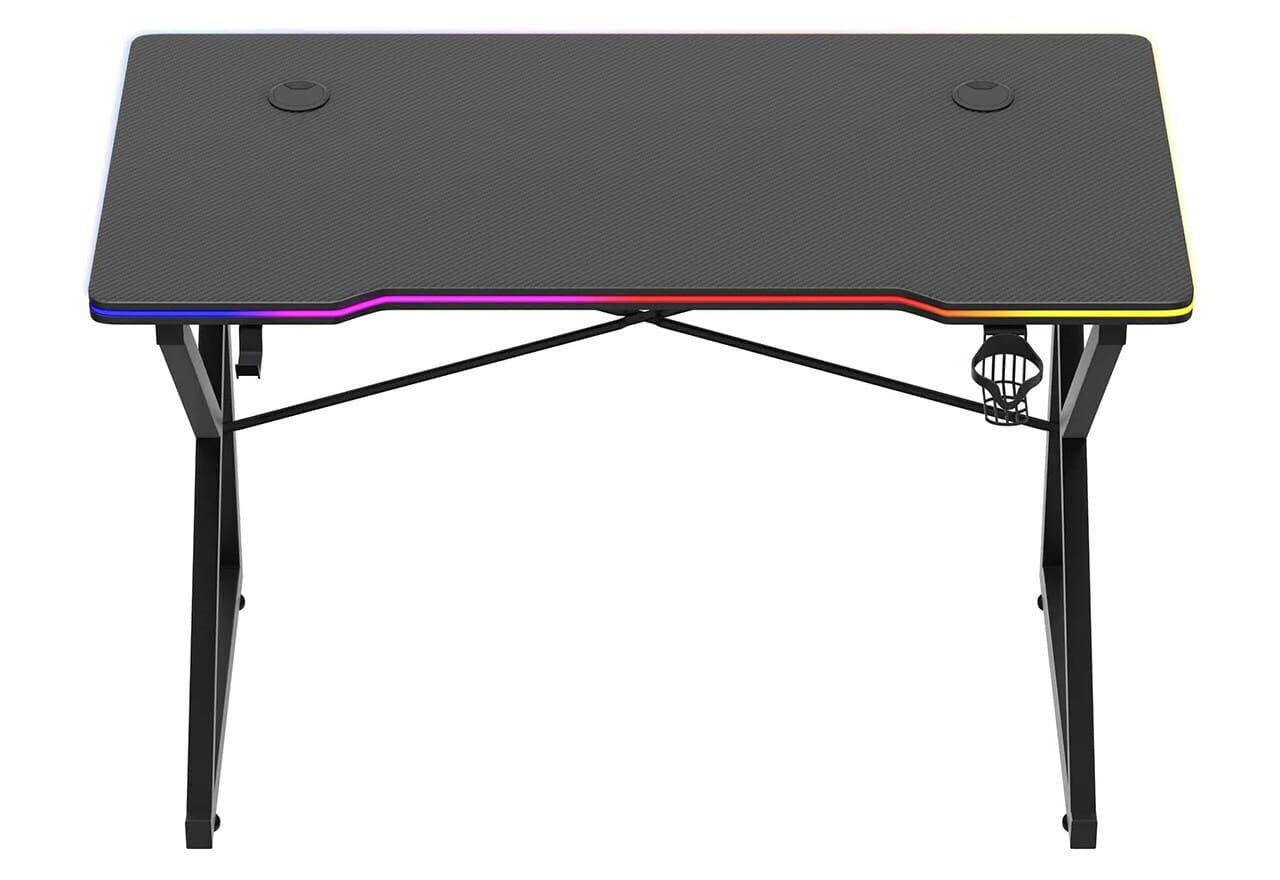 Γραφείο Gaming Hero Ξύλινο Black με LED 120x60x75εκ. 4