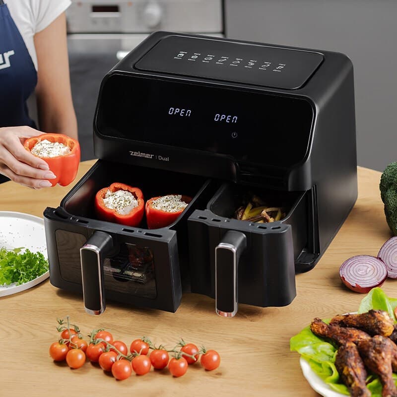 Zelmer Air Fryer με Διπλό Αποσπώμενο Κάδο 9lt Μαύρο ZAF9000 10