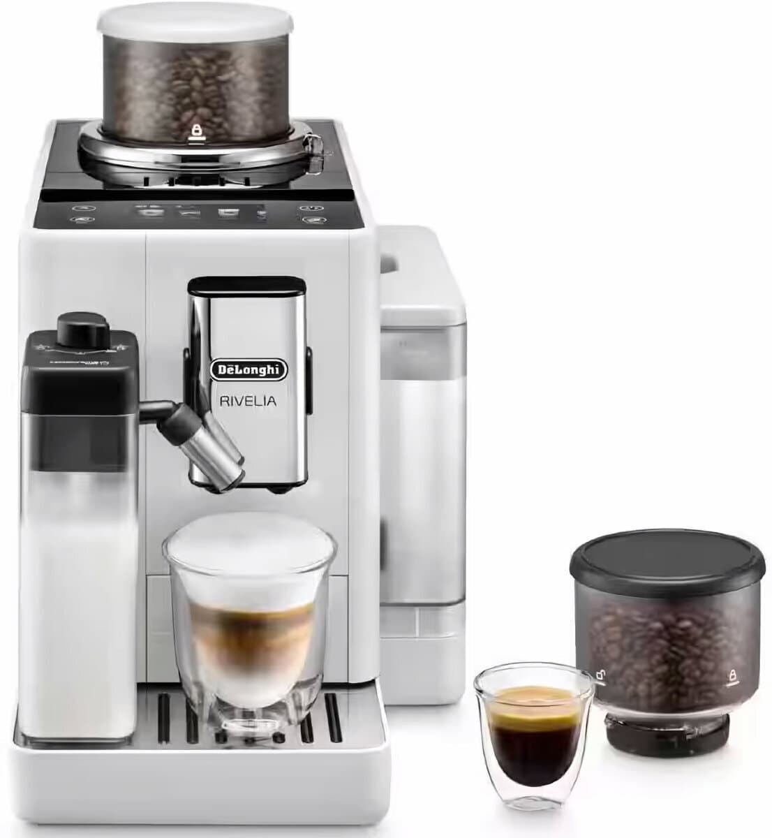 De'Longhi Rivelia Αυτόματη Μηχανή Espresso 1450W Πίεσης 19bar για Cappuccino με Μύλο Άλεσης Λευκή EXAM440.55.W 3