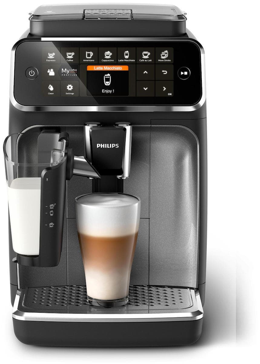 Philips Series 4300 Αυτόματη Μηχανή Espresso 1500W Πίεσης 15bar για Cappuccino με Μύλο Άλεσης Μαύρη EP4346/71