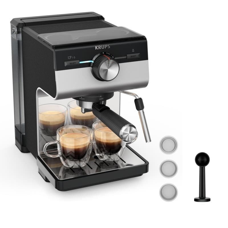 Krups Μηχανή Espresso 1140W Πίεσης 15bar Ασημί XP384E10 2