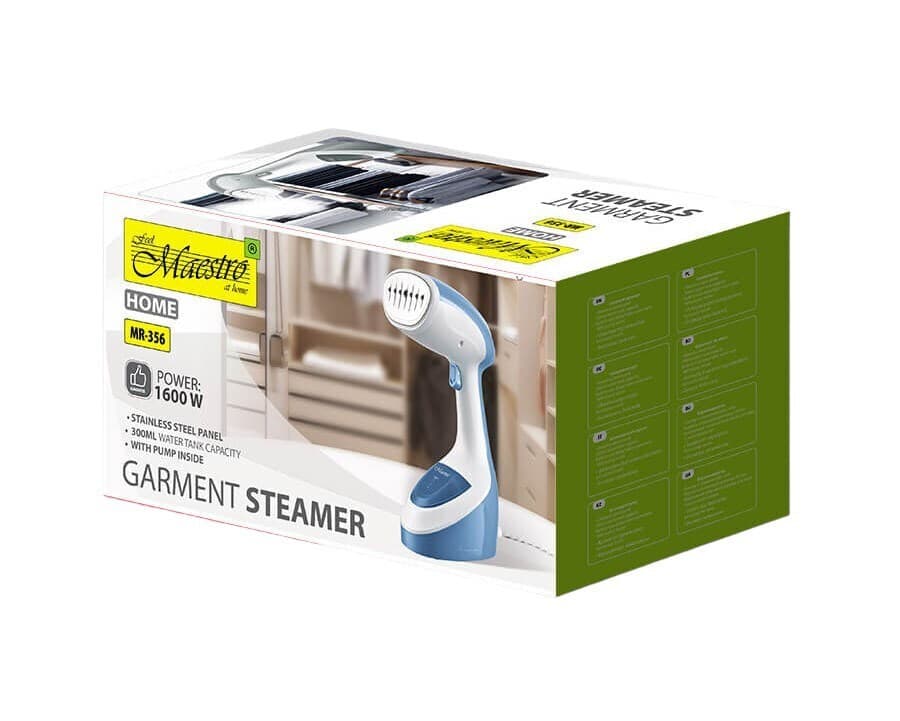 Maestro MR-356-BLUE Ατμοκαθαριστής Ρούχων Χειρός 1600W με Δοχείο 300ml Μπλε 7