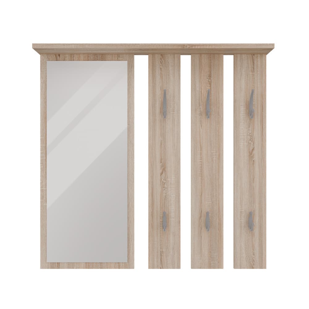 Topeshop Κρεμάστρα Τοίχου Ξύλινη 6 Θέσεων Oak 85x15x82cm 3