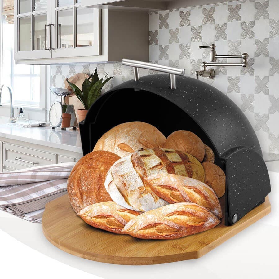 Maestro Ψωμιέρα Ξύλινη Μαύρη 35x27.5x25cm MR-1678G-BLACK 2