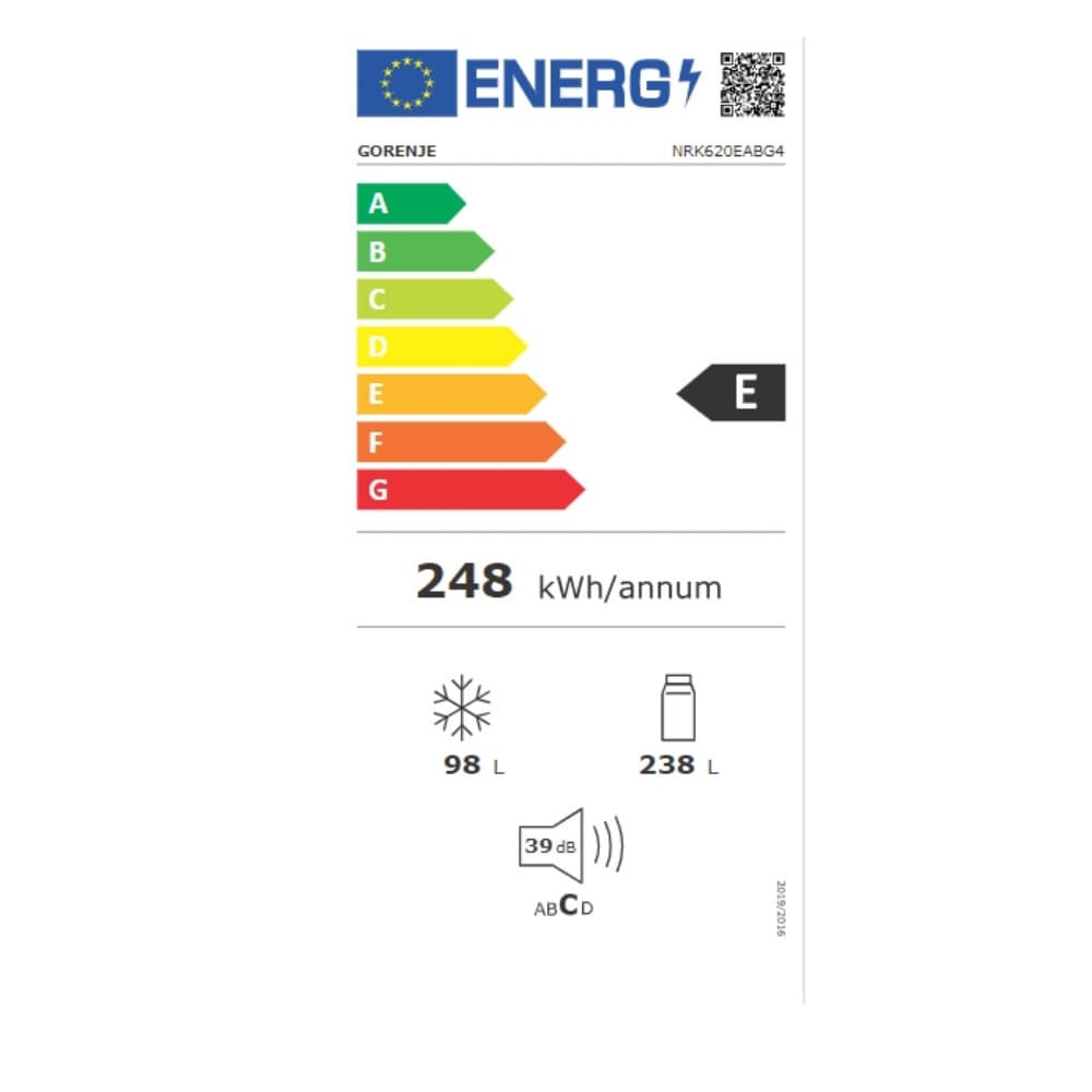 Gorenje Ψυγειοκαταψύκτης 336lt Total NoFrost Υ200.4xΠ59.5xΒ59εκ. Μαύρος NRK620EABG4 8