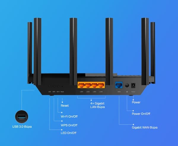 TP-LINK Archer AX73 v1 Ασύρματο Router Wi‑Fi 6 με 4 Θύρες Gigabit 6