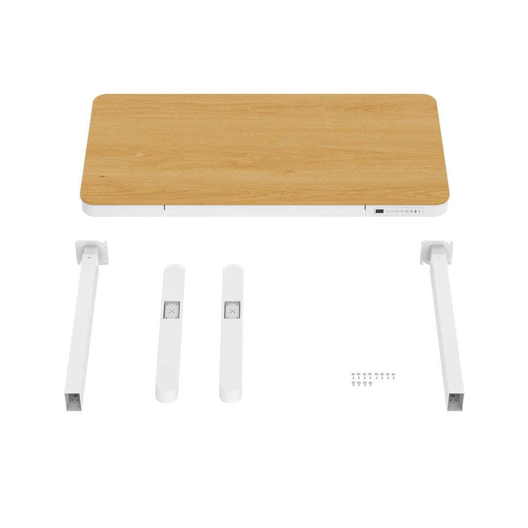 Ηλεκτρικό Γραφείο Ξύλινο White/oak με Μεταλλικά Πόδια & USB θύρες 140x70εκ. 5