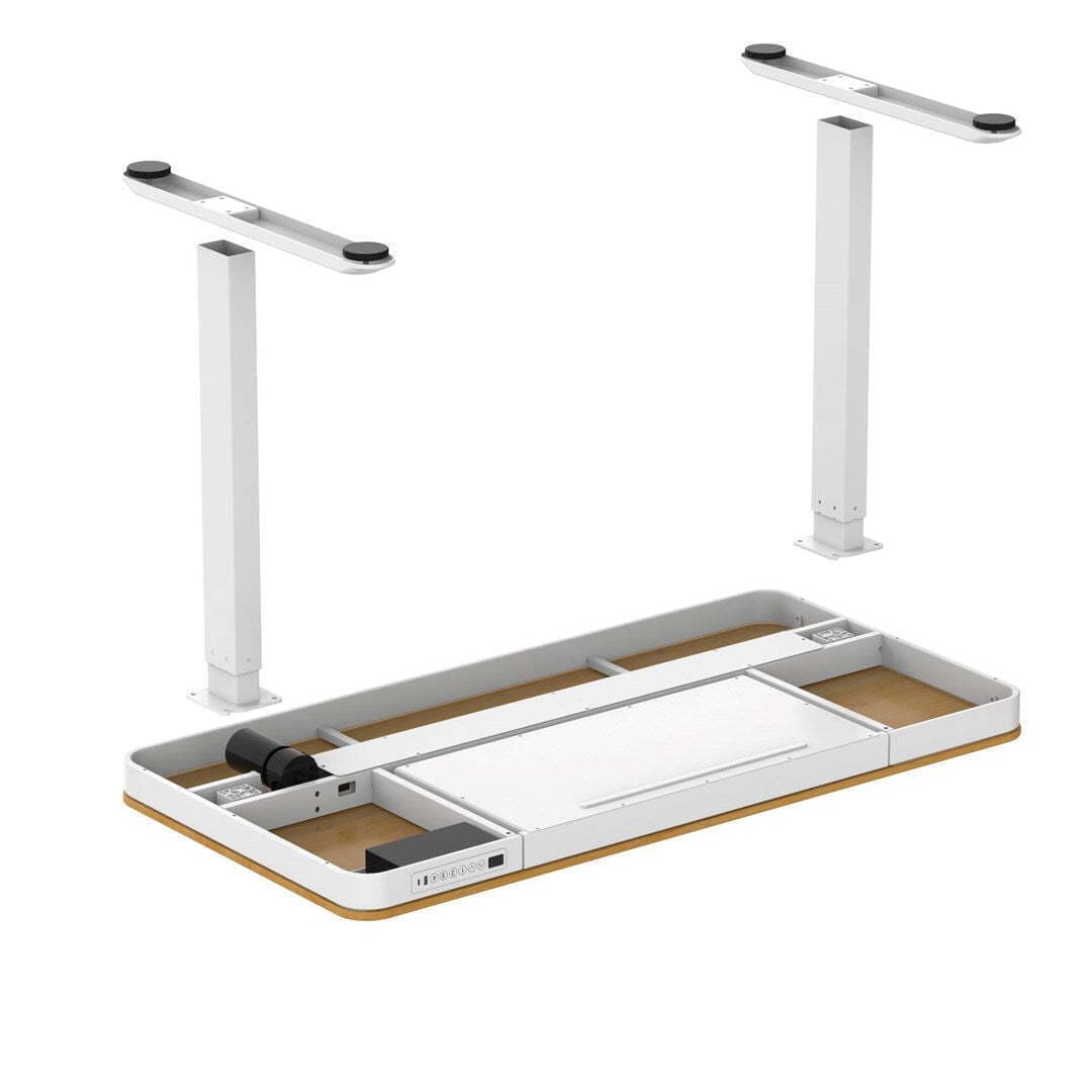 Ηλεκτρικό Γραφείο Ξύλινο White/oak με Μεταλλικά Πόδια & USB θύρες 140x70εκ. 9