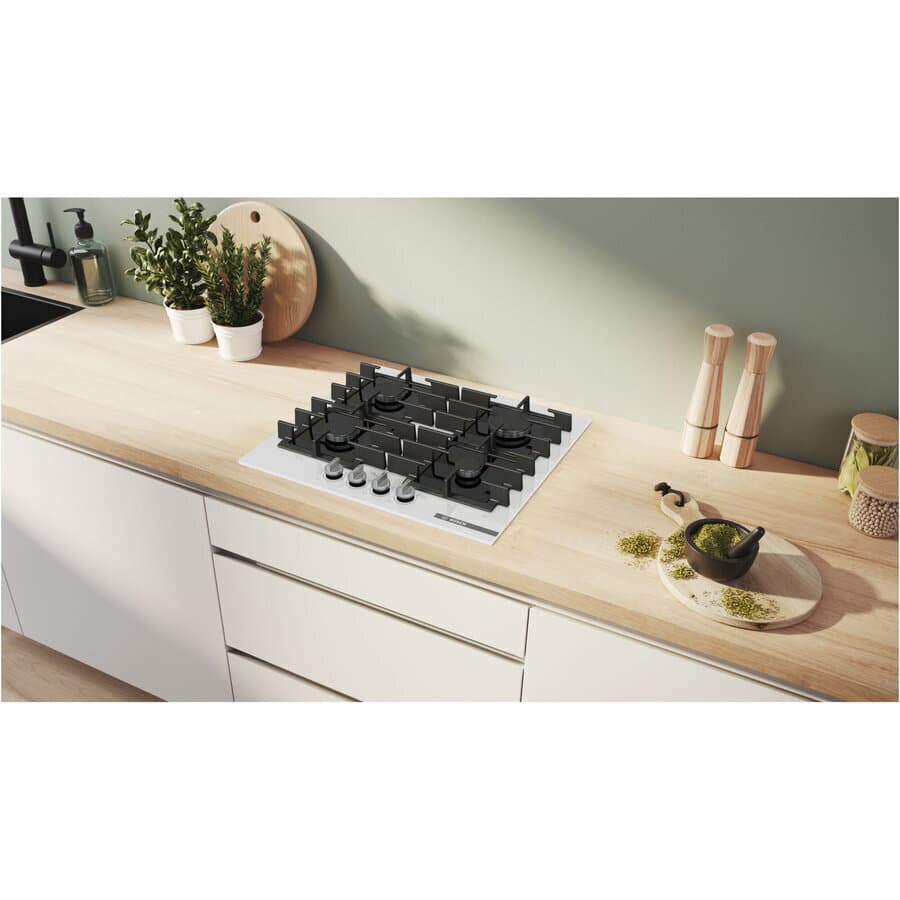 Bosch Serie 6 Εστία Φυσικού Αερίου Αυτόνομη 60x52εκ. Λευκή PPP6A2I40 4