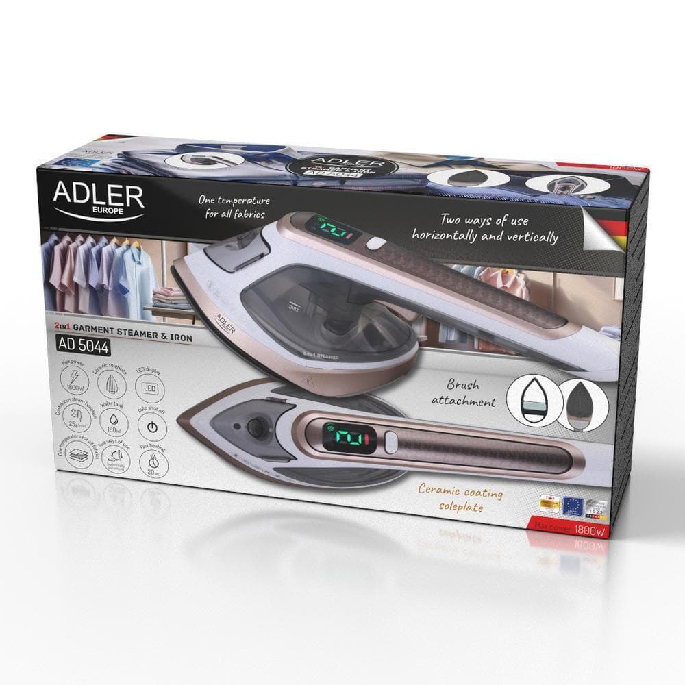 Adler AD 5044 Σίδερο Ατμού 1800W με Κεραμική Πλάκα και Συνεχόμενη Παροχή Ατμού 25gr/min 6