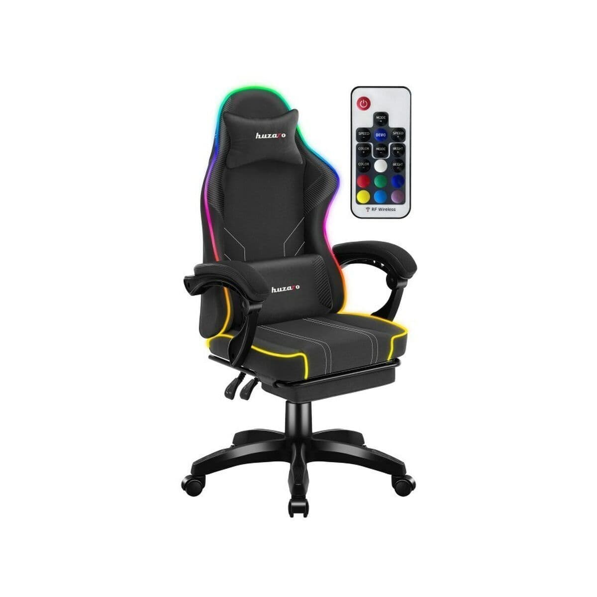 Huzaro HZ-FORCE 3.7 Καρέκλα Gaming Δερματίνης με RGB Φωτισμό Μαύρη 7