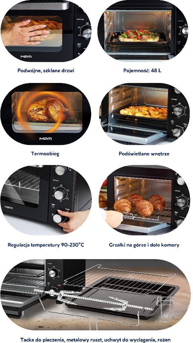 MPM MPE-17/T Ηλεκτρικό Φουρνάκι 48lt Χωρίς Εστίες Μαύρο 5
