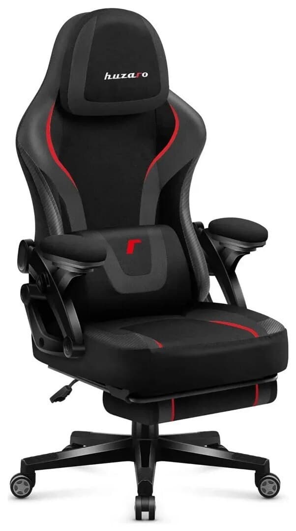 Huzaro Force 4.6 Carbon Υφασμάτινη Καρέκλα Gaming με Υποπόδιο Μαύρη 5