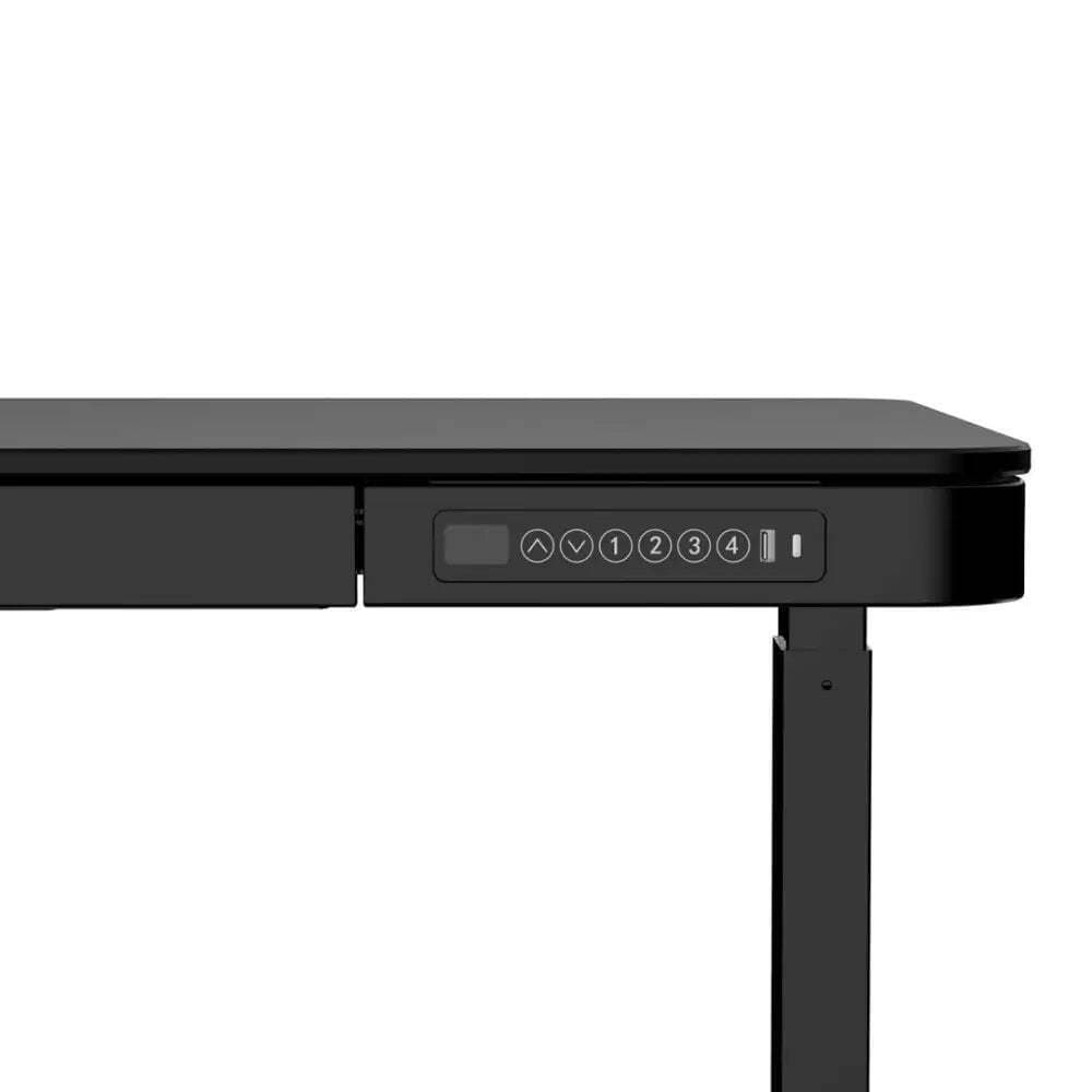 Γραφείο Ξύλινο Black με Μεταλλικά Πόδια & USB θύρες 140x70x50εκ. 5